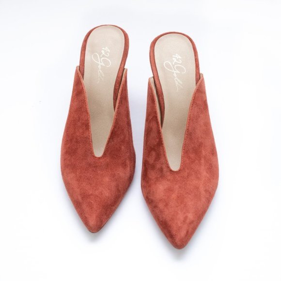 Chinese Laundry Mule "Overcome" Orange Suede 42 Gold - Picture 6 of 7